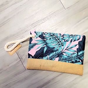 Fern tropical print Zipper Top bag